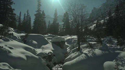 Sunny Mountain High Peaks with Spring Stock Footage 59776365