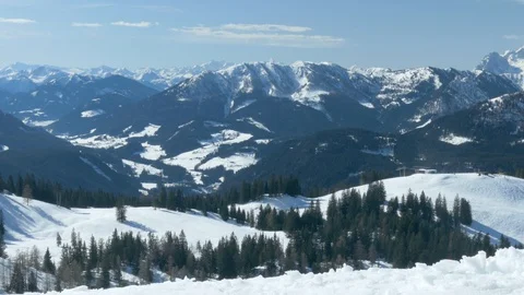 Sunny Mountain Ski Resort Austria Europe Stock Footage 104114879