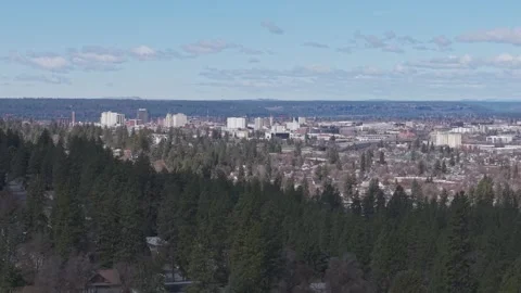 Sunny pan of Spokane Stock Footage 307236637