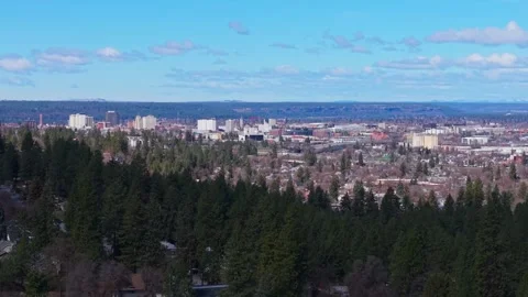 Sunny pan of Spokane Stock Footage 341774056