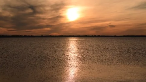 Sunny path on lake or river Stock Footage 69071668