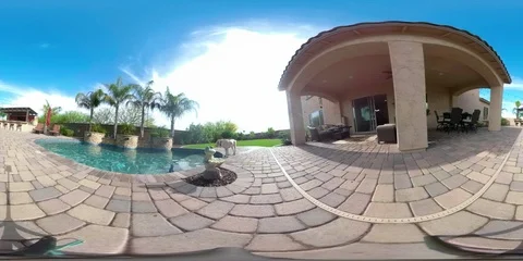 Sunny Pool Backyard Timelapse Stock Footage 107436319