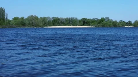 Sunny river landscape in summer Video stock 334323141