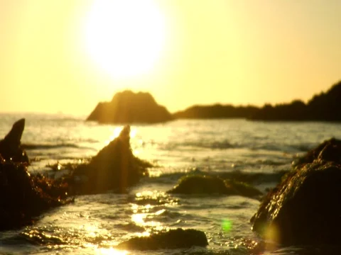 Sunny rocks sunset background Stock Footage 106275127