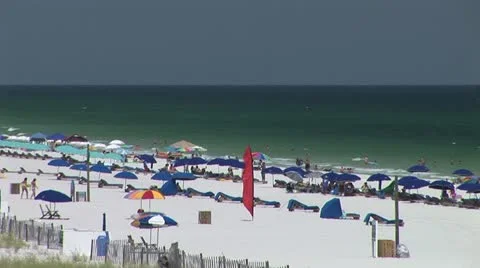 Sunny Sandy Beach Stock Footage 12674287