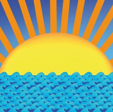 Sunny sea Stock Illustration