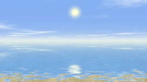 Sunny sea landscape generated seamless loop video Stock Footage 44228480