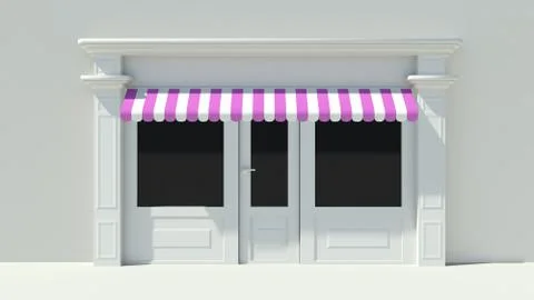 Sunny Shopfront with large windows Stock Illustration