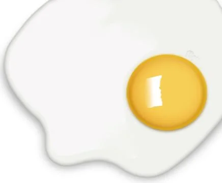 Sunny Side Up Egg Isolated on a White Background Stock Photos