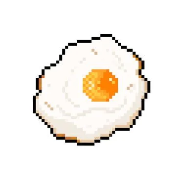 Sunny side up egg vector pixel art Stock Illustration