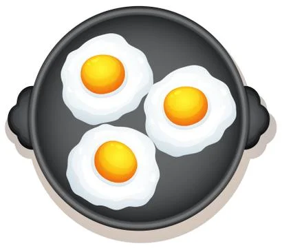 Sunny Side Up Eggs Breakfast Stock Illustration