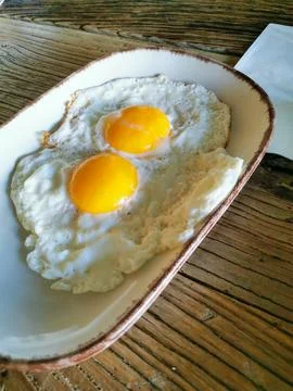 Sunny side up eggs closeup closeup Foto stock