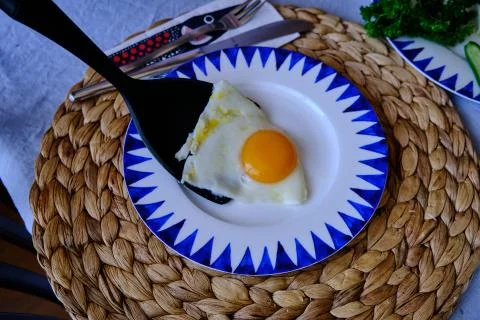 Sunny Side Up Eggs in a Pan Stock Photos