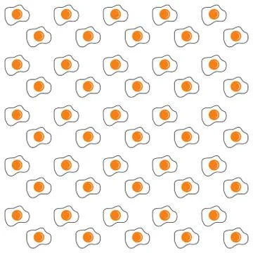 Sunny side up eggs seamless pattern background.Colorful wallpaper vector illu Illustrazione stock