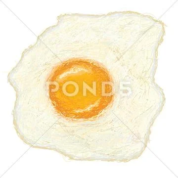 Sunny side up fried egg Stock Illustration