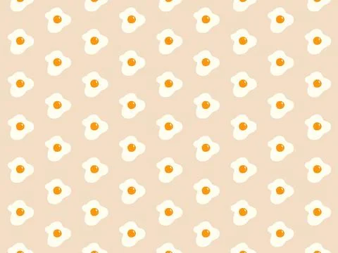 Sunny side up on seamless pattern background. Stock Illustration