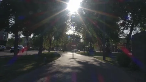 Sunny Sidewalk with Light Flare  Stock Footage 199559407