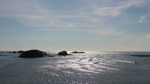 Sunny Sitka, Alaska (outer bay islands) Stock Footage 33736129