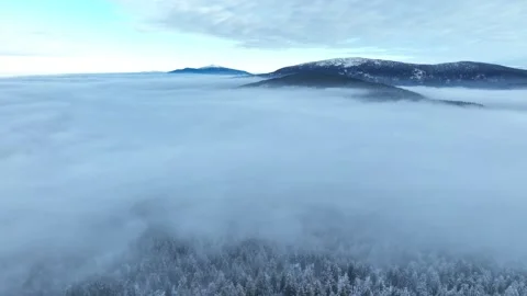 Sunny Sky and Blanket of Clouds in Winter Stock Footage 335526088