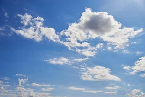 Sunny sky. Cloudscape Background. Close up of clouds Stock Photos