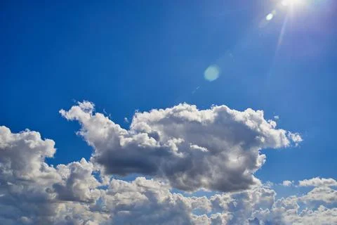Sunny sky. Cloudscape Background. Close up of clouds Stock Photos