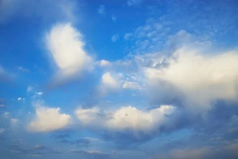 Sunny sky. Cloudscape Background. Close up of clouds Stock Photos
