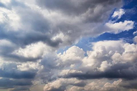 Sunny sky. Cloudscape Background. Close up of clouds Foto stock
