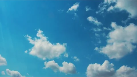 Sunny Sky with Fluffy Clouds. Stock Footage 306652796