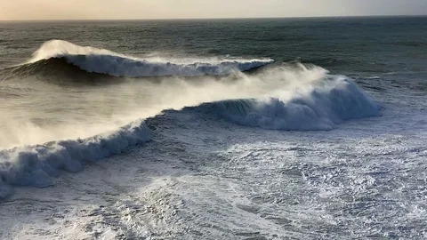 Sunny SloMo Breaking Waves Stock Footage 107626838