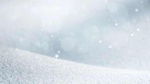 Sunny snow field closeup with snowfall and stars Stock-Footage 323959612