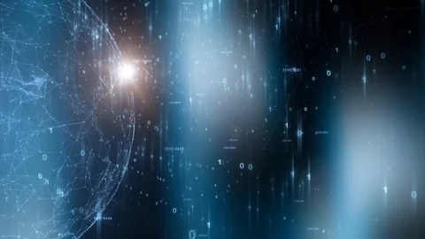 Sunny sphere in digital cyberspace Stock Footage 101622256