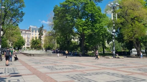Sunny spring day in Sofia’s City Garden (Stadtgarten), Bulgaria’s oldest Stock Footage 328276767