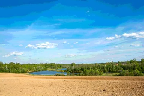 Sunny spring landscape. Stock Photos
