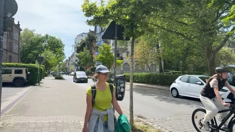 Sunny Spring Walk Through Konstanz City and Waterfront Areas Stock Footage 334799272