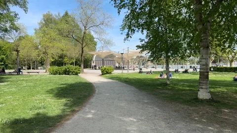 Sunny Spring Walk Through Konstanz City and Waterfront Areas Stock Footage 334799288