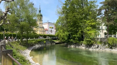 Sunny Spring Walk Through Konstanz City and Waterfront Areas Stock Footage 334799349