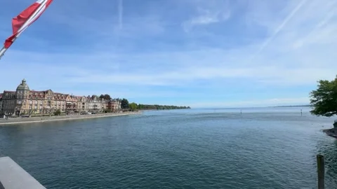 Sunny Spring Walk Through Konstanz City and Waterfront Areas Stock Footage 334799352