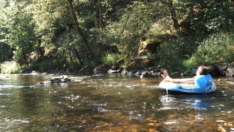 Sunny Summer Day River Float Video stock 91302092