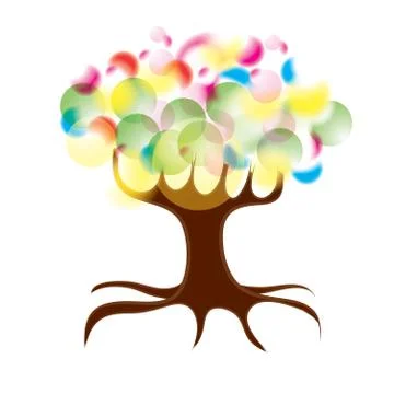 Sunny summer tree, eps10 vector illustration Stock Illustration