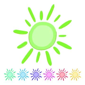 Sunny sun vector cartoon graphic Stock Illustration