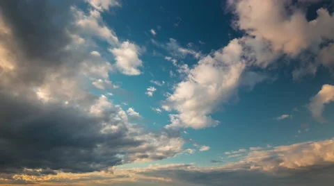 Sunny sunset sky 4k time lapse Stock Footage 54403167