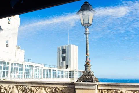 Sunny View of the Lacerda Elevator and Bay Stock Photos