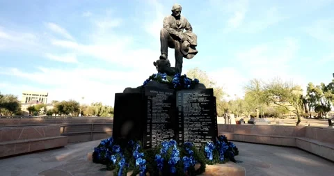 Sunny view of the Navajo Code Talkers Memorial Stock-Footage 147714175