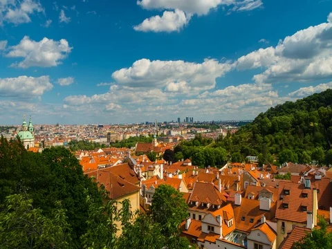 Sunny View from Prague Castle Stock Footage 80316488