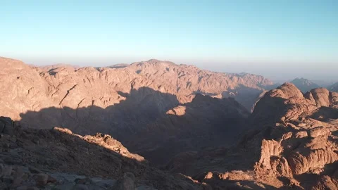 Sunny View from the Top of Mount Mousa, Saint Catherine City, Egypt Stock Footage 325778275
