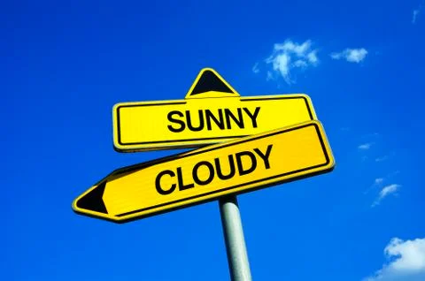 Sunny vs Cloudy Stock Photos