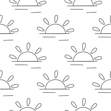 Sunny weather pattern Warm Sun rays clo Stock Illustration