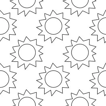 Sunny weather pattern Warm Sun rays clo Stock Illustration