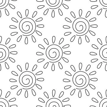 Sunny weather pattern Warm Sun rays clo 스톡 일러스트