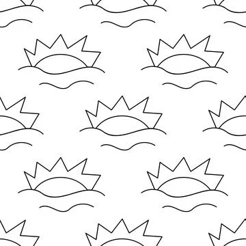 Sunny weather pattern Warm Sun rays clo Stock Illustration